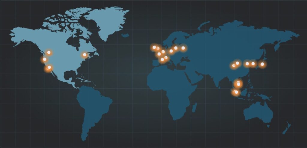 Virtous Global Presence Map