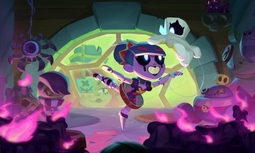 It’s the official art poster of the Brawl Stars character Gigi - the cursed puppet is dancing.