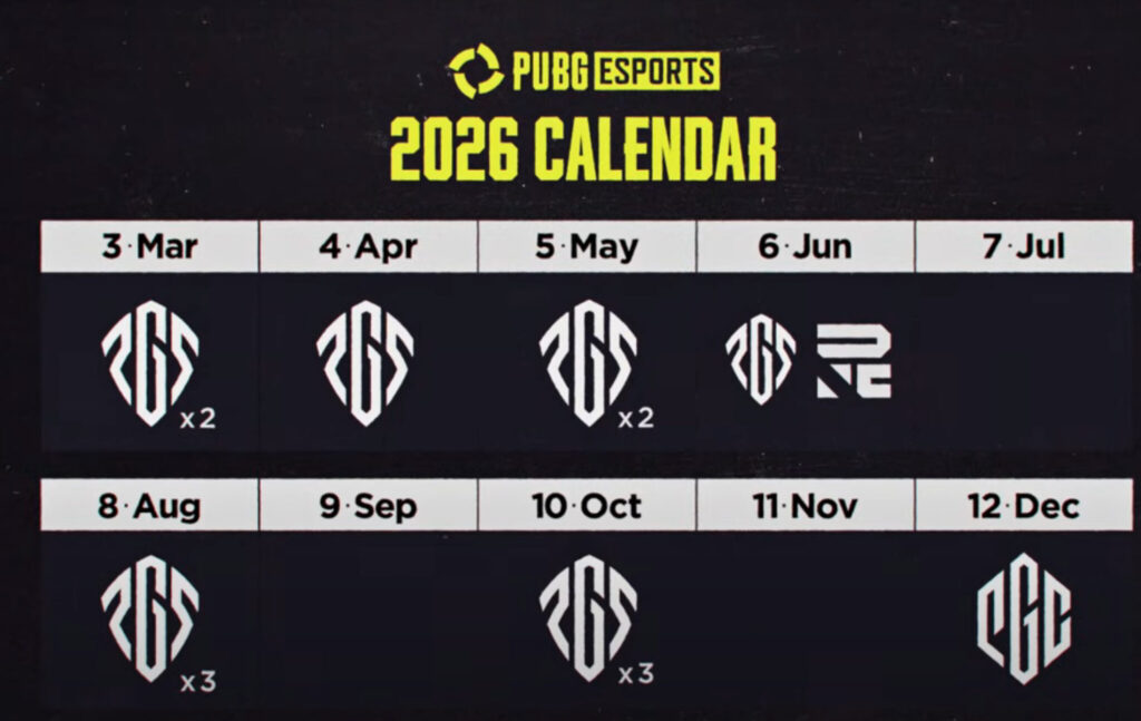 PUBG 2026 Esports roadmap (Image via PUBG: Battlegrounds)