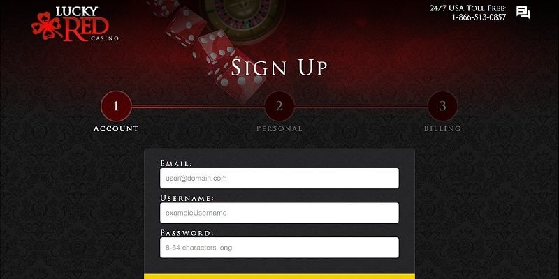LuckyRed Sign Up 