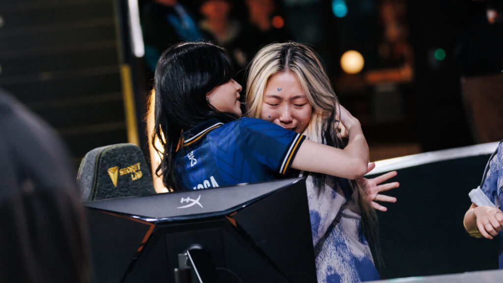 MIBR GC lissa hugs NTZ 332 after eliminating the Korean squad 