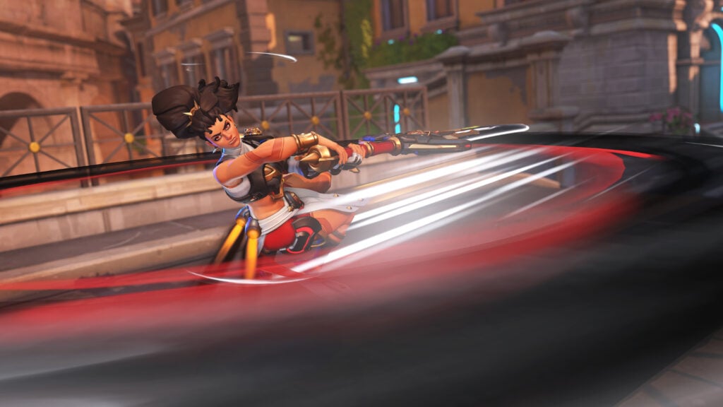 Vendetta wielding her Palatine Fang in Overwatch 2