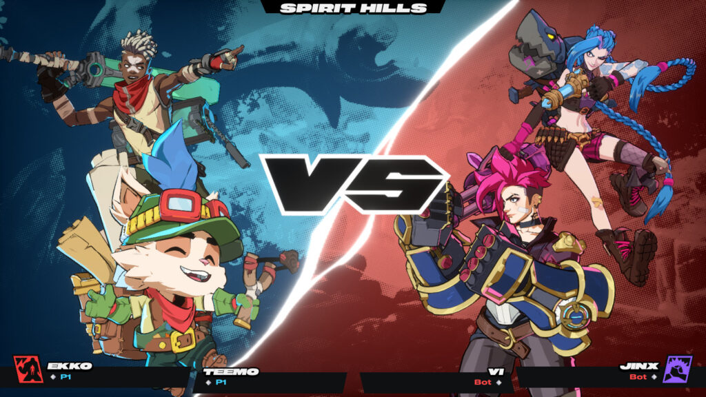 The screenshot features the 2XKO champion Teemo in a pre-match screen with other characters.