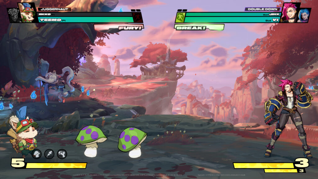 The screenshot features the 2XKO champion Teemo and his Setting Noxious special move.