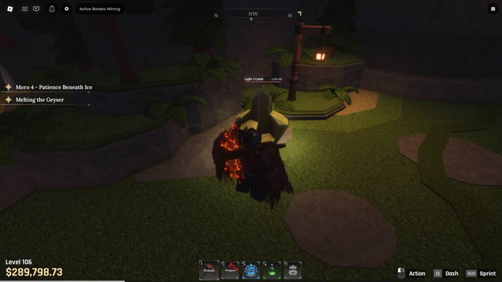 A Light Crystal inside the Goblin Cave