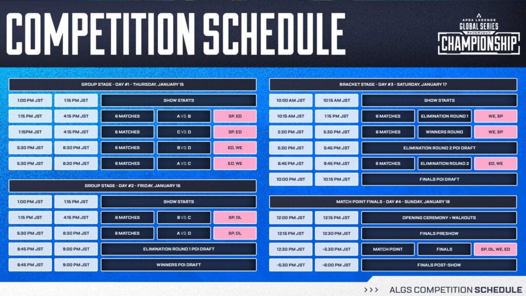 ALGS 2026 Championship schedule
