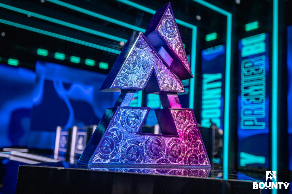 It’s a photo of the trophy at the CS2 esports event BLAST Bounty Winter 2026.