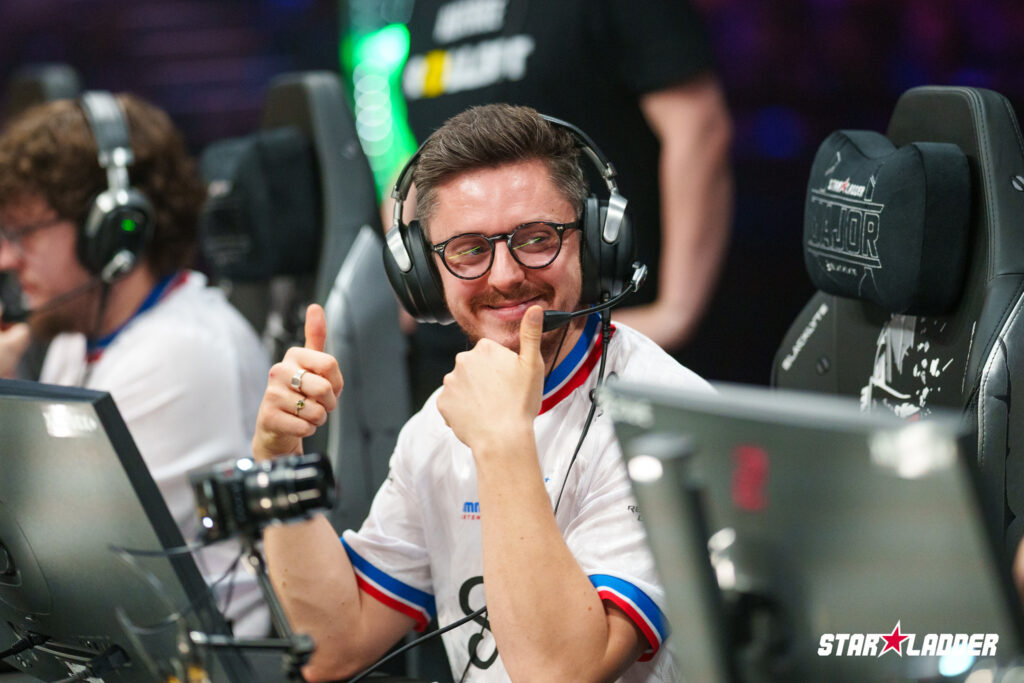 It’s a photo of Dan "apEX" Madesclaire, a CS2 esports player from Team Vitality - at the StarLadder Budapest Major 2025.