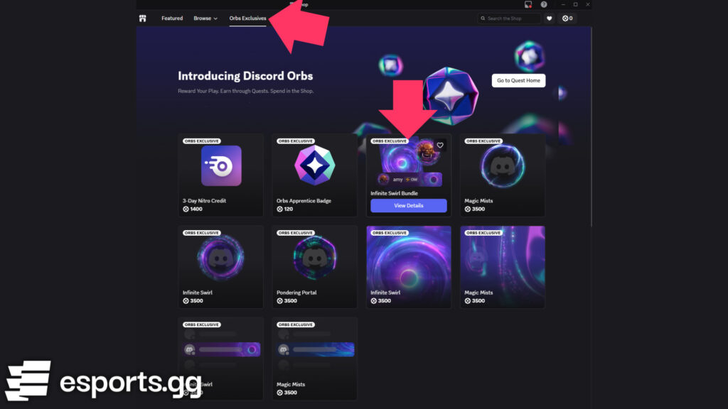 Discord Orbs shop