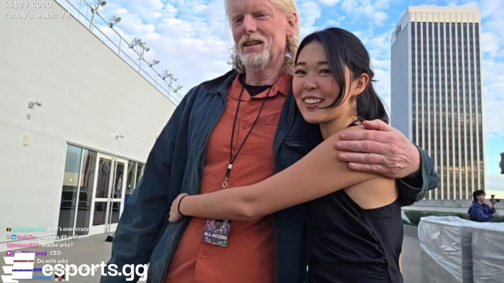 Twitch CEO Dan Clancy and ExtraEmily at the Beast Games Season 2 premiere 