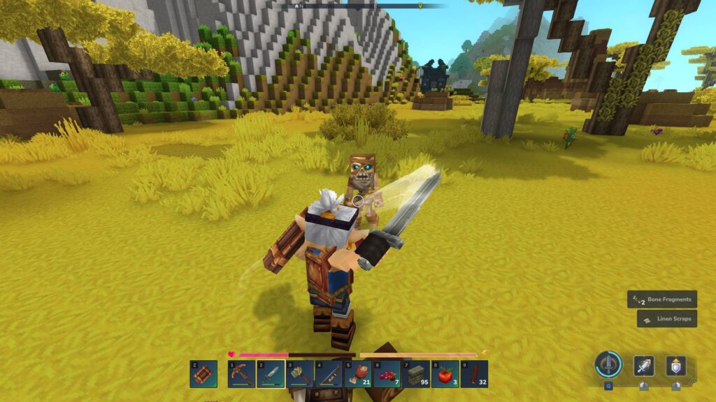Fighting a Sandswept Skeleton Guard in Hytale