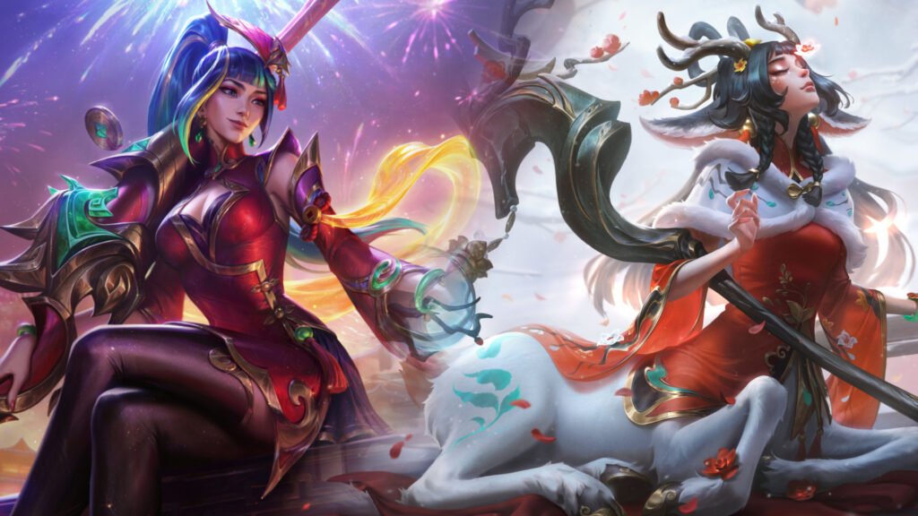 LoL reveals stunning splash art for Firecracker and Petals of Spring skins