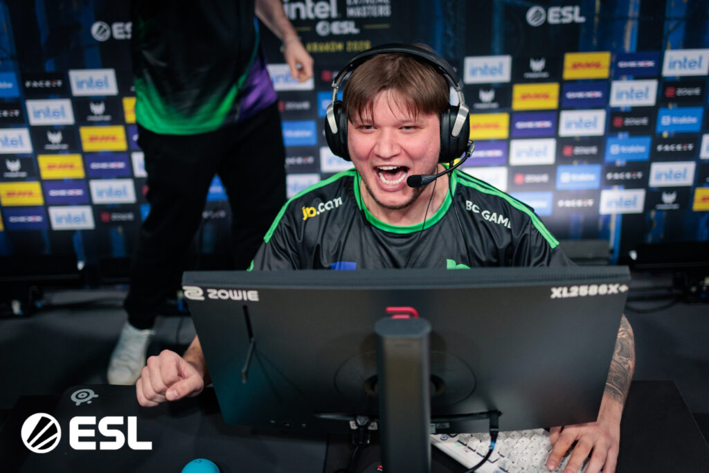 It’s a photo of the CS2 esports player Oleksandr "s1mple" Kostyliev at the Counter-Strike 2 tournament IEM Krakow 2026.