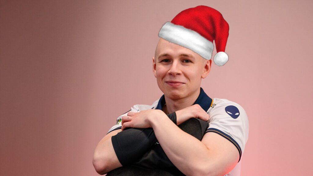 It’s a photo of the Counter-Strike esports player Jonathan "EliGE" Jablonowski - with a Santa hat.