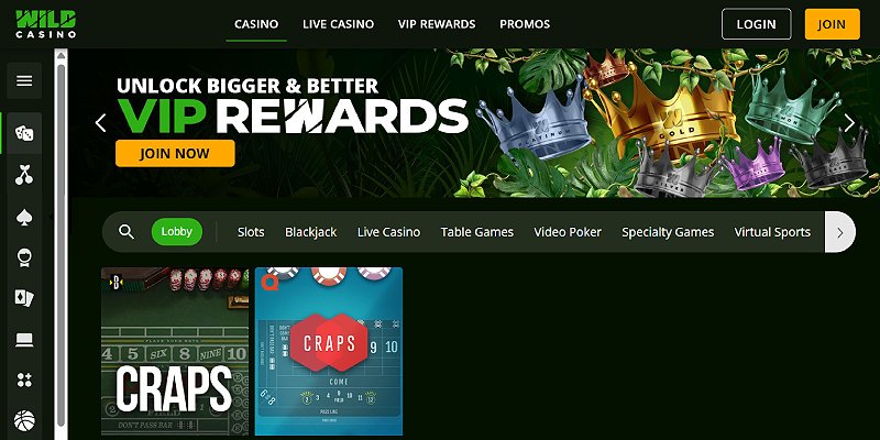 wild casino us craps
