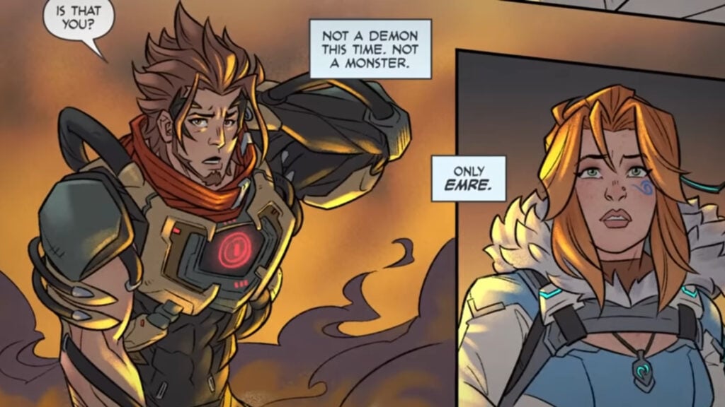 Emre recognizes Freja in the 
Search & Destroy Story Time with Olivia Le Andersen Overwatch 2 comic