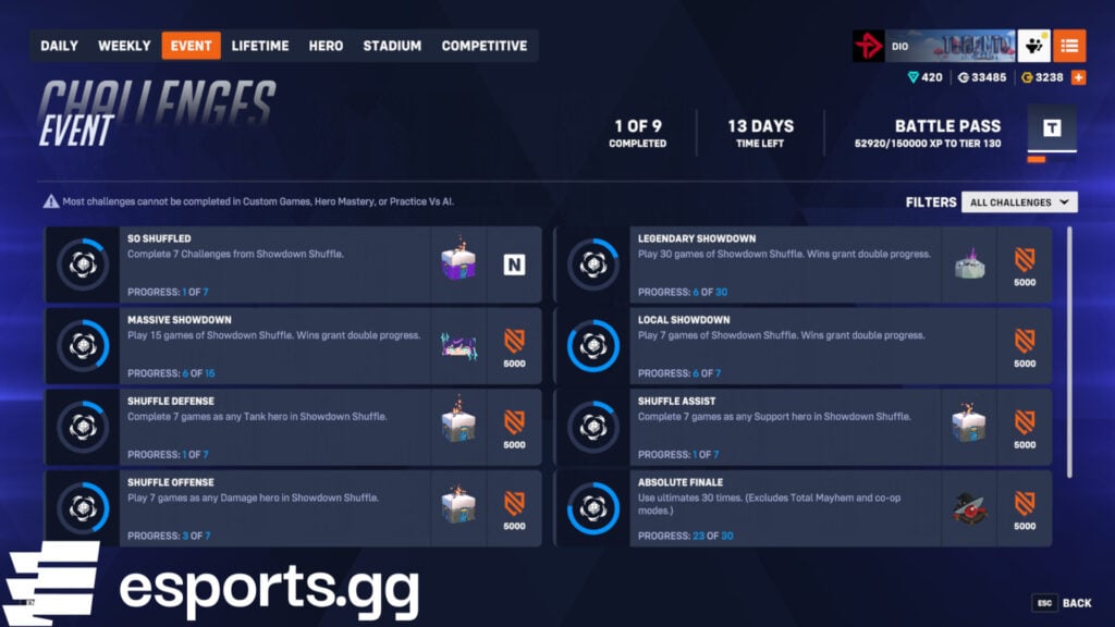 Overwatch 2 Showdown Shuffle rewards