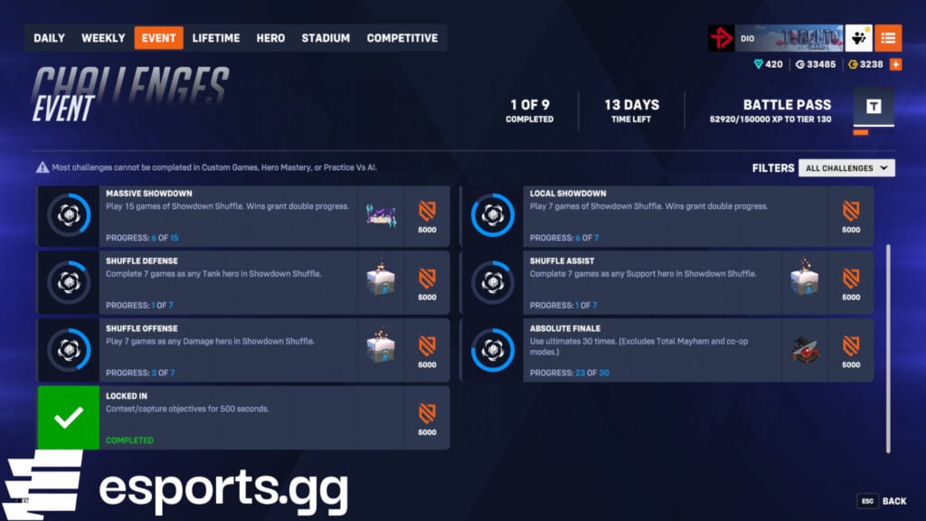 Overwatch 2 Showdown Shuffle challenges