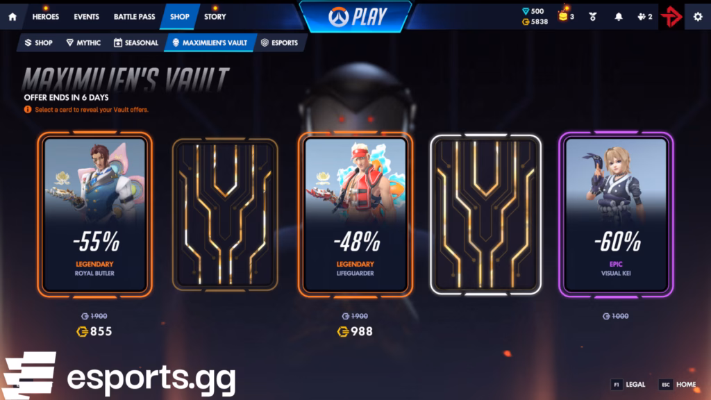 Overwatch Maximilien's Vault skins and shop rotation