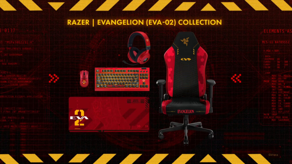 Razer aura farms with new EVANGELION (EVA-02) Collection