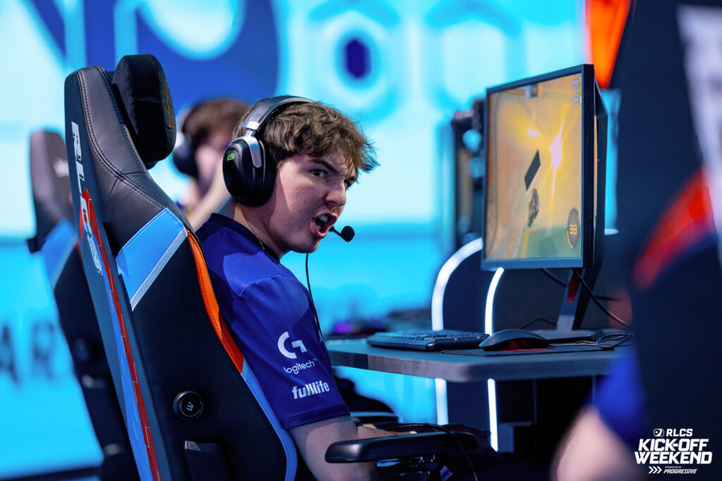 It’s a photo of the Rocket League esports player Axel "Vatira" Touret who competed for the team Karmine Corp during the RLCS 2026 Kickoff Weekend.