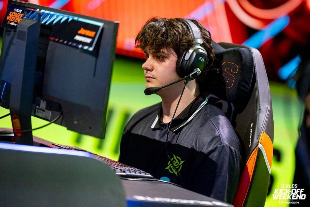 It’s a photo of the Rocket League esports player Joris "Joreuz" Robben who competed for the team Ninjas in Pyjamas during the RLCS 2026 Kickoff Weekend.