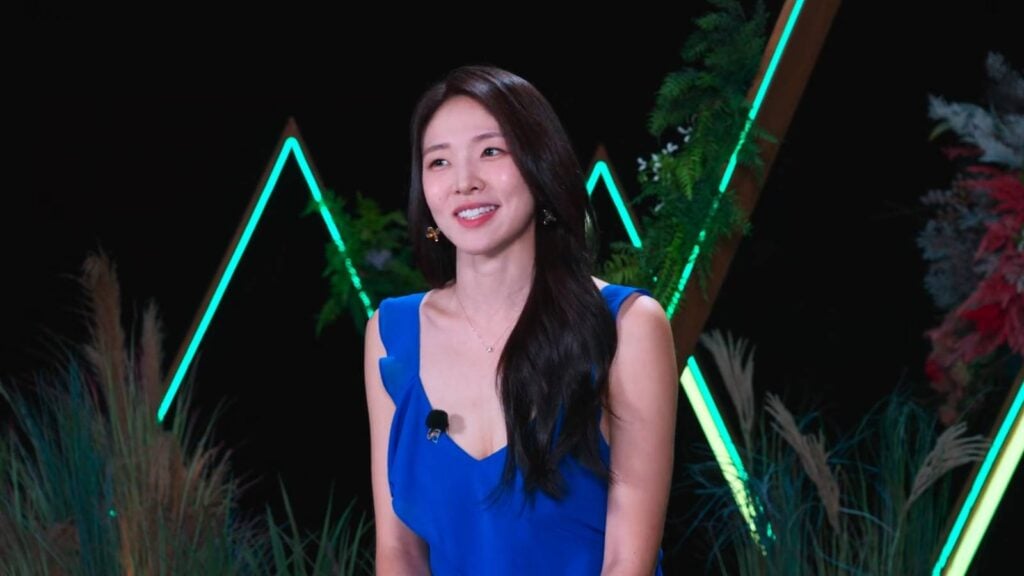 It’s a screenshot from the Korean reality show Single’s Inferno Season 5: the image shows one of the contestants, Choi Mina Sue.