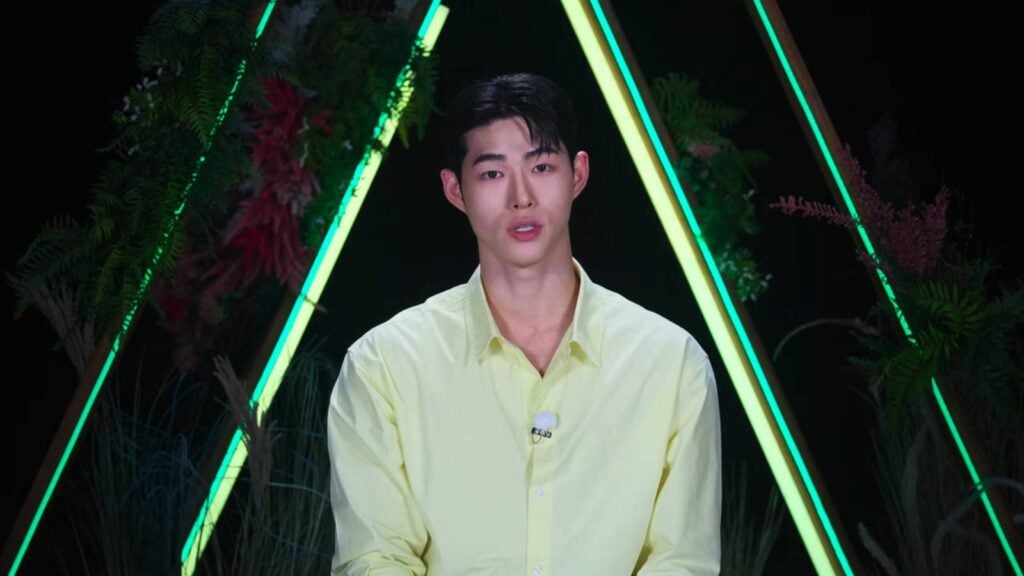 It’s a screenshot from the Korean reality show Single’s Inferno Season 5: the image shows one of the contestants, Song Seung-il.