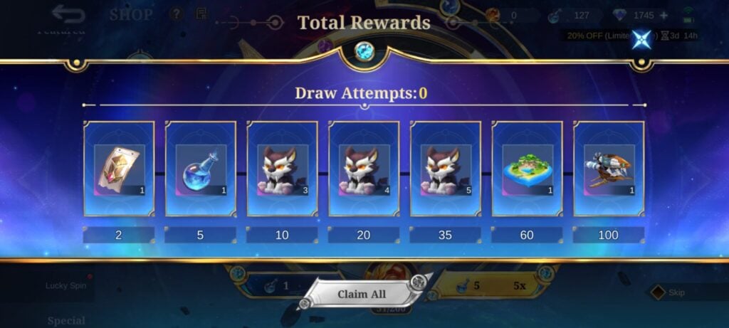 Weekly Draw Rewards