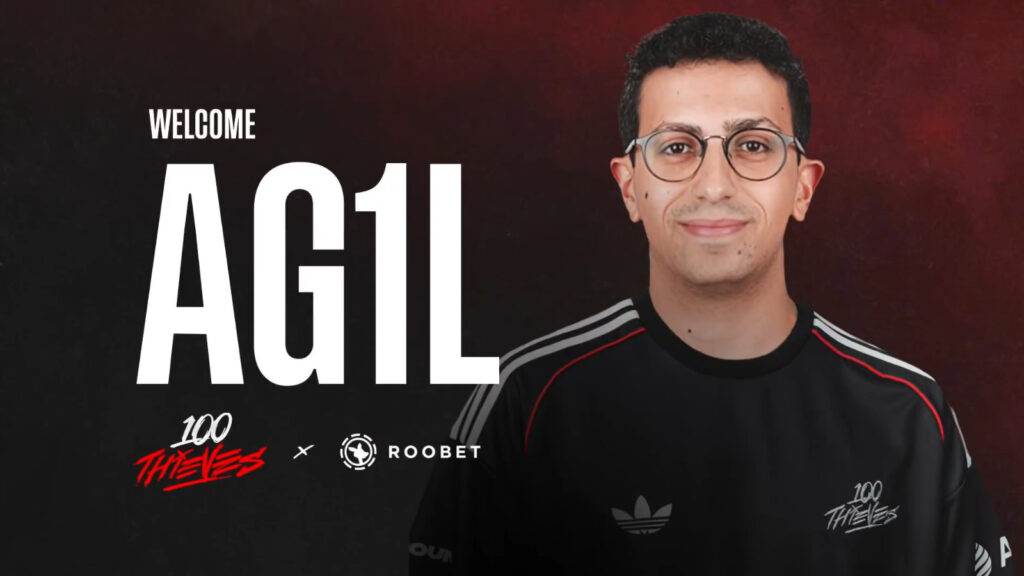 It’s the official poster of the CS2 player André "Ag1l" Gil joining the esports team 100 Thieves.