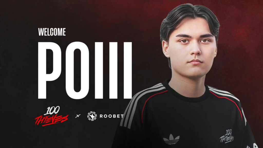 It’s the official poster of the CS2 player Alex "poiii" Nyholm Sundgren joining the esports team 100 Thieves.