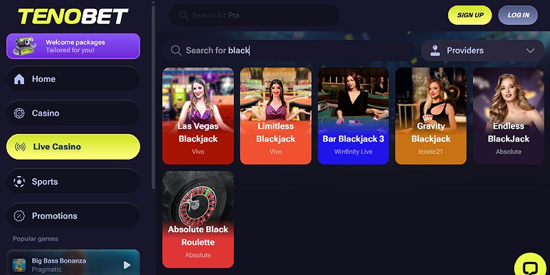 Tenobet Casino CA - Blackjack