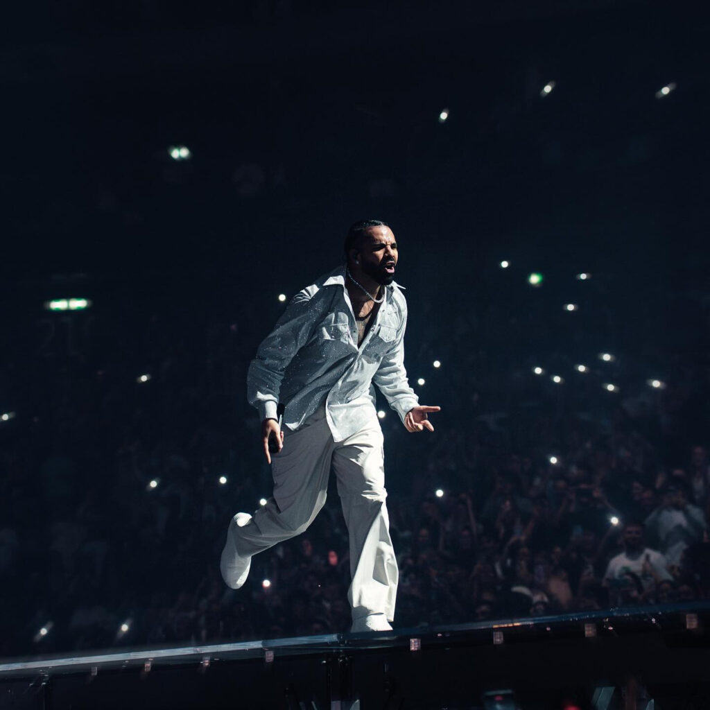 Drake on stage. (Photo via champagnepapi/Instagram)