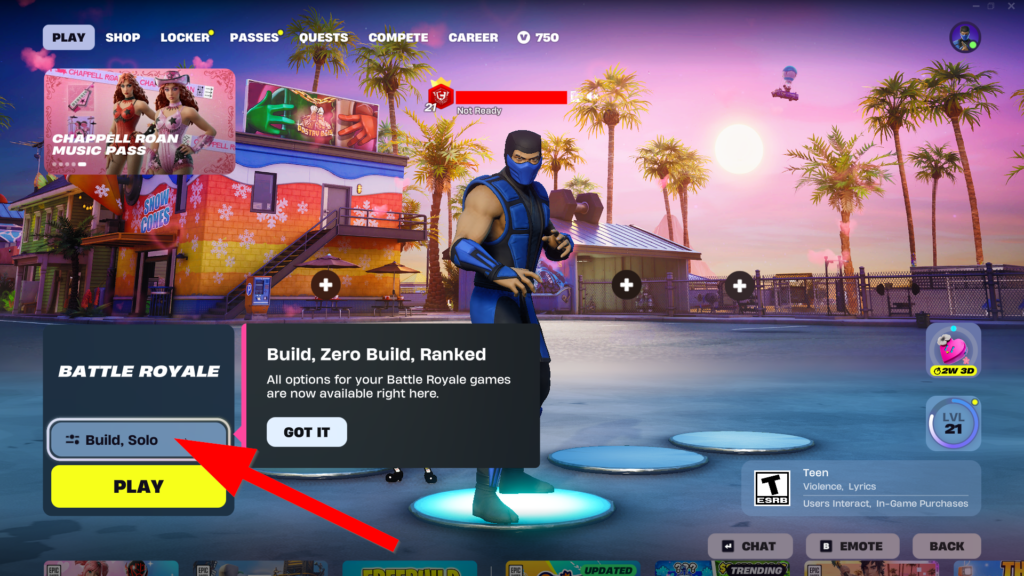 Fortnite Zero Build moved 2