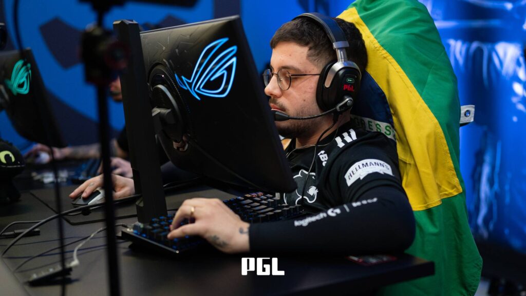 It’s a photo of Counter-Strike 2 esports player Kaike "KSCERATO" Cerato from the team FURIA during the Swiss Stage of the CS2 tournament PGL Cluj-Napoca 2026 — during a match.