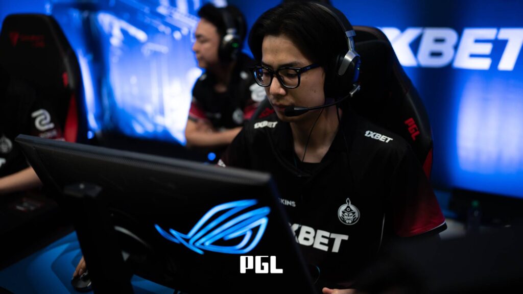 It’s a photo of Counter-Strike 2 player Sodbayar "Techno4K" Munkhbold from the team The MongolZ during the Swiss Stage of the CS2 esports tournament PGL Cluj-Napoca 2026 — in front of a monitor, focused during a match.