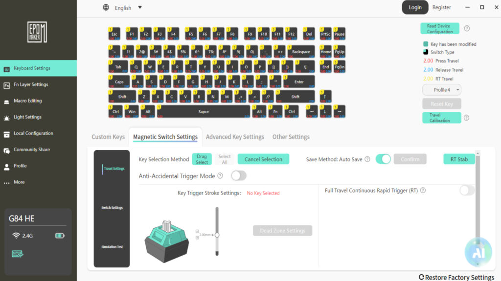 Epomaker G84 HE drivers