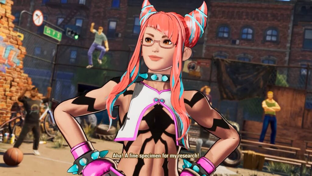 The screenshot from the FATAL FURY x Street Fighter collaboration trailer features a costume of Street Fighter 6 Jury on the City of the Wolves character Preecha.