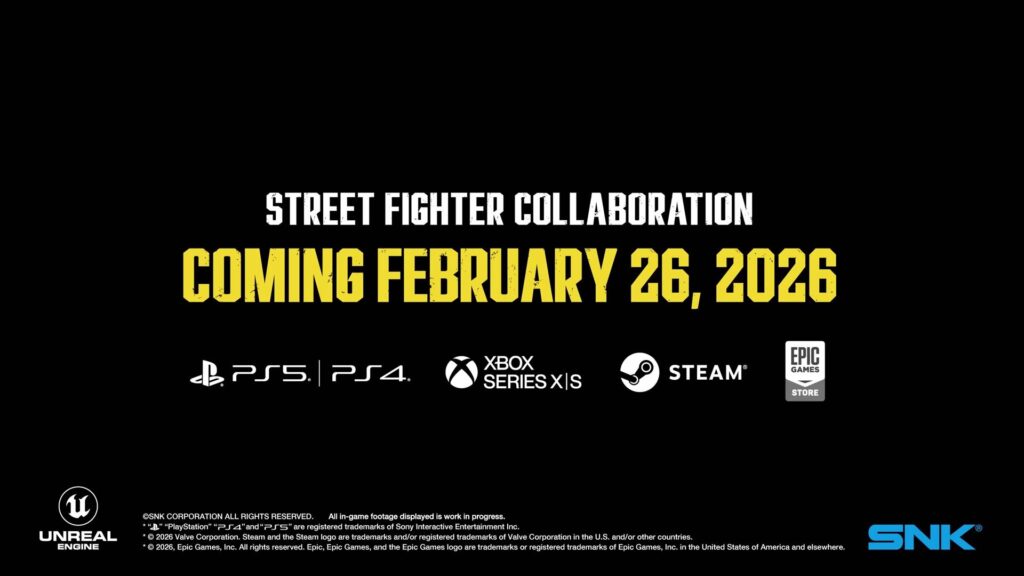 The image features the release date for the Street Fighter 6 collaboration in the game FATAL FURY: City of the Wolves.