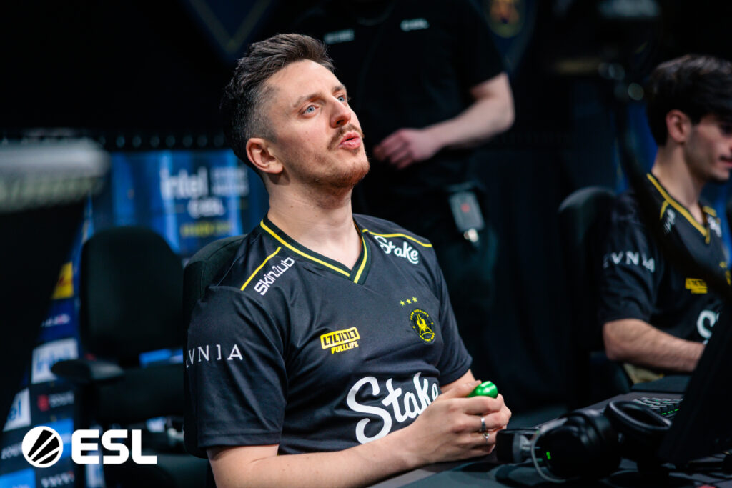 It’s a photo of the Counter-Strike esports player Dan "apEX" Madesclaire from Team Vitality at the CS2 esports event IEM Kraków 2026.