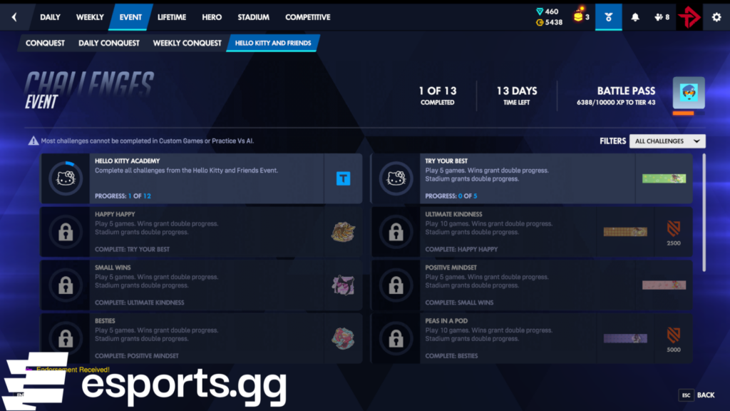 Overwatch Hello Kitty event challenges