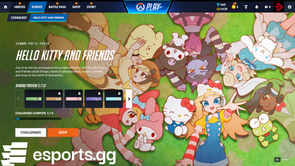 Overwatch Hello Kitty event page