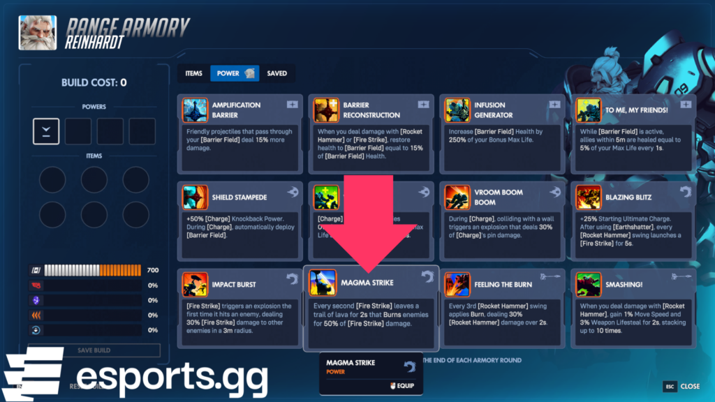 Reinhardt's Magma Strike in Overwatch Stadium