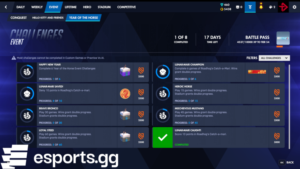 Overwatch Year of the Horse challenges and rewards