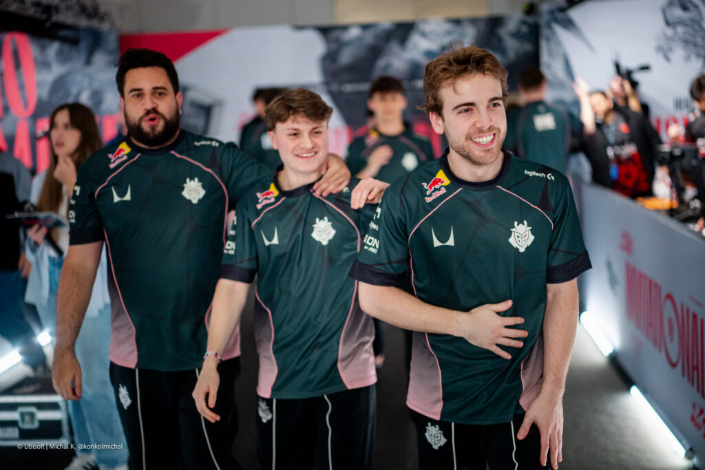 The photo of the R6 Siege X esports players from the team G2 at the Six Invitational 2026 Groups.