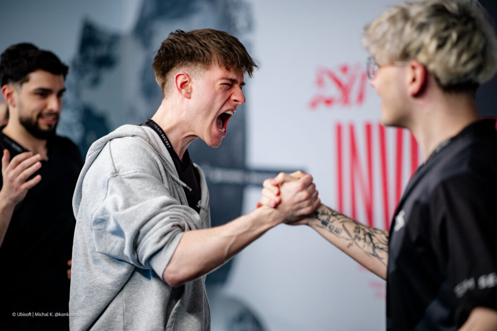 The photo features the R6 Siege X esports players from Team Secret during the Group Stage at the world cup event, Six Invitational 2026.