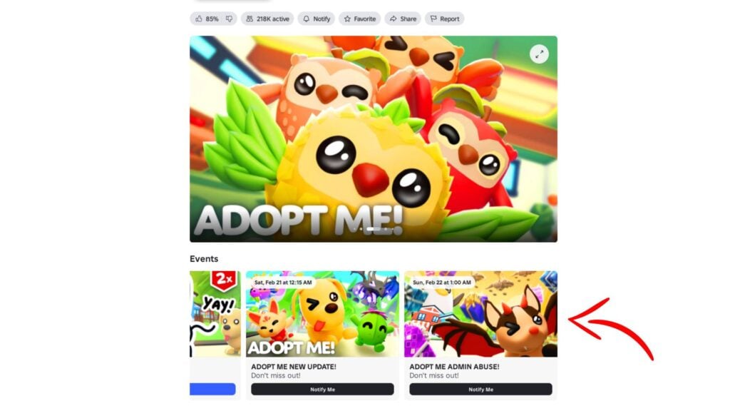 Schedule of the Admin Abuse Event in Adopt Me!