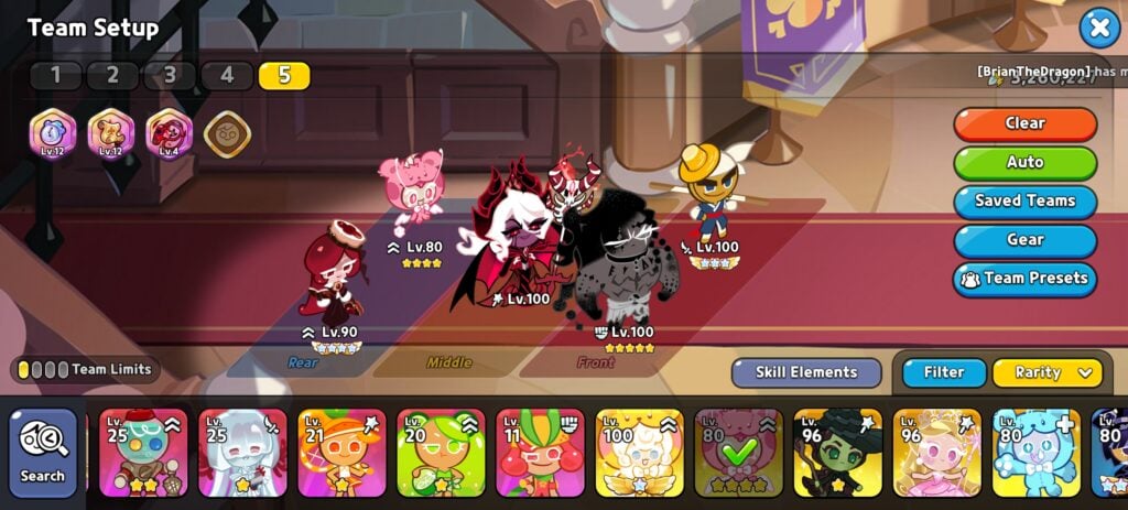 Best teams For Mold Dough Cookie in CRK