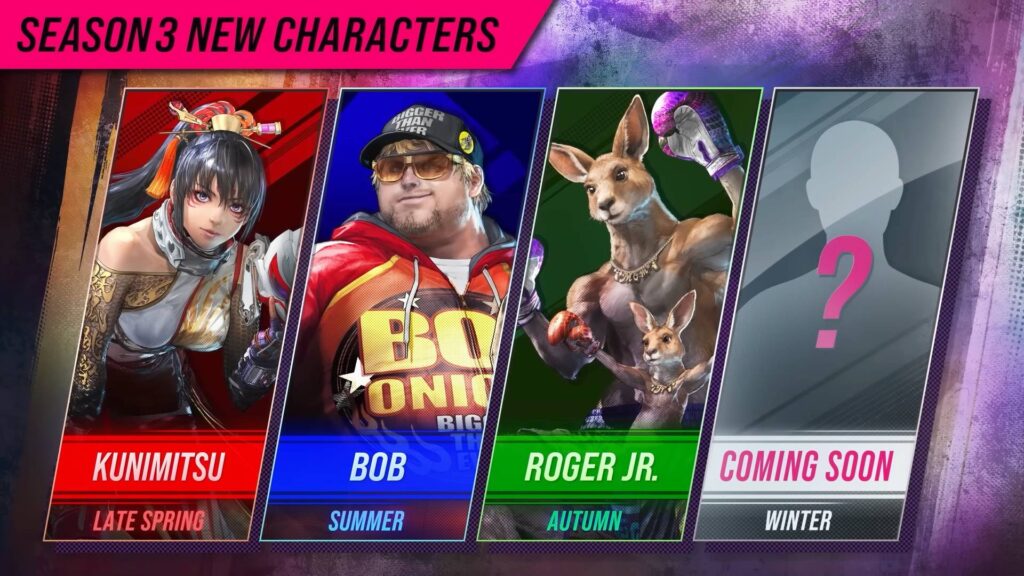 It’s a poster for the TEKKEN 8 Season 3 characters — including their names and release windows.
