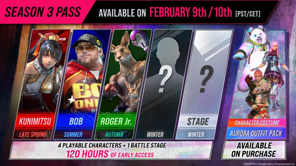 It's the official poster of the TEKKEN 8 Season 3 Pass: it reveals new characters and the schedule of releases.